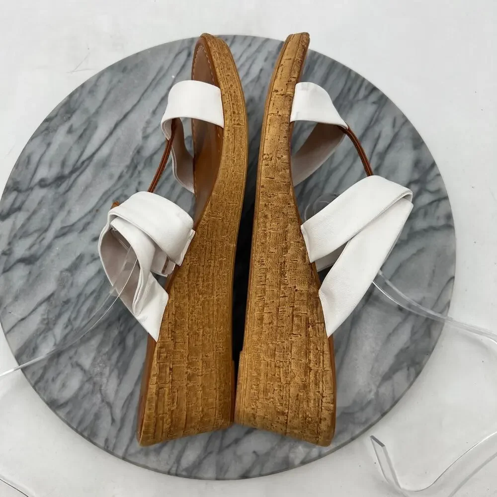 Italian Shoemakers‎ Womens 10 Sandals Slip On Wedge Heel Elastic Gore Straps